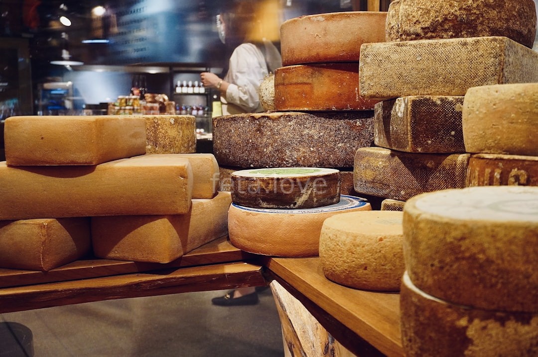 Artisan making cheese